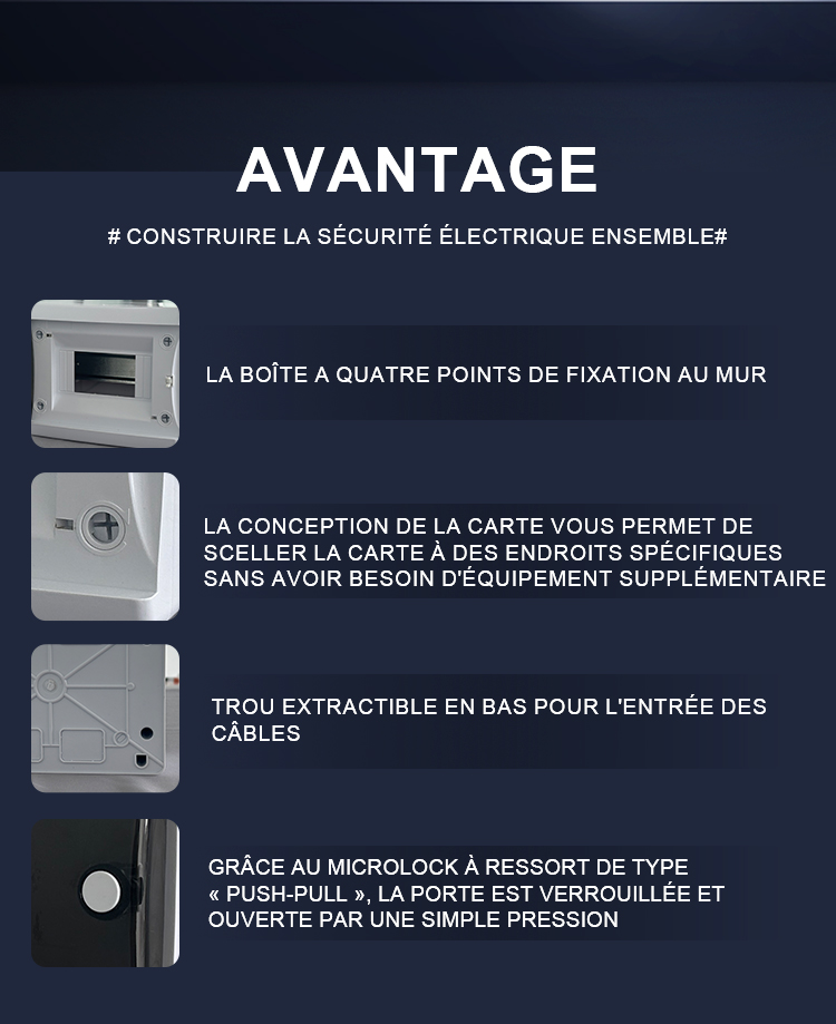 Boîte de distribution MCB ABS 